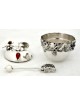 Fleurs Sterling Silver Classic Honey Dish & Tray , Tu B'Av Gifts , Est