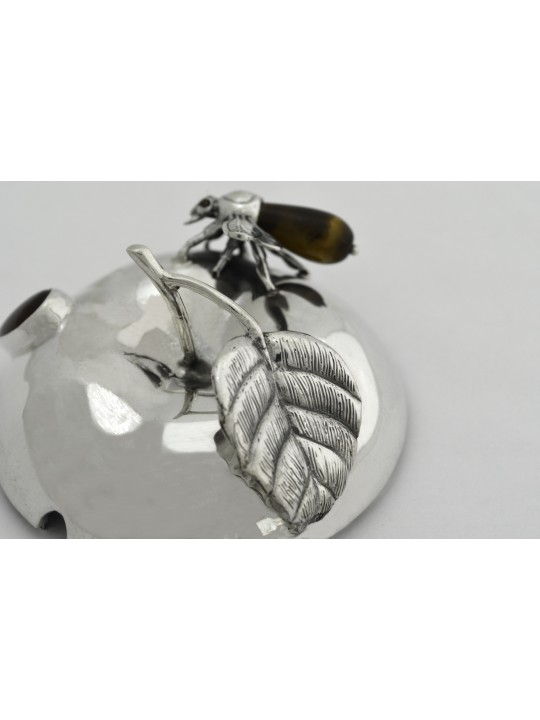 Fleurs Sterling Silver Classic Honey Dish & Tray , Tu B'Av Gifts , Est