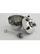 Fleurs Sterling Silver Classic Honey Dish & Tray , Tu B'Av Gifts , Est
