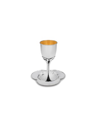 Special Floral Kiddush Cup With Hebrew Shabbat ble , Modern Kiddush Cu