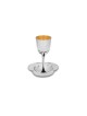 Coupe de Kiddush florale spéciale avec hébreu Shabbat ble, Kiddush Cu moderne