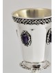 Silver Octagonal Shape Kiddush Goblet with Amethys , Kiddush Cups , Is