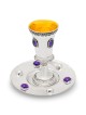 Silver Octagonal Shape Kiddush Goblet with Amethys , Kiddush Cups , Is