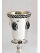 Silver Octagonal Shape Kiddush Goblet with Amethys , Kiddush Cups , Is