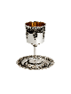Élégant gobelet de Kiddush en argent avec filigr oxydé, tasses de Kiddush, est