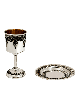Élégant gobelet de Kiddush en argent avec filigr oxydé, tasses de Kiddush, est