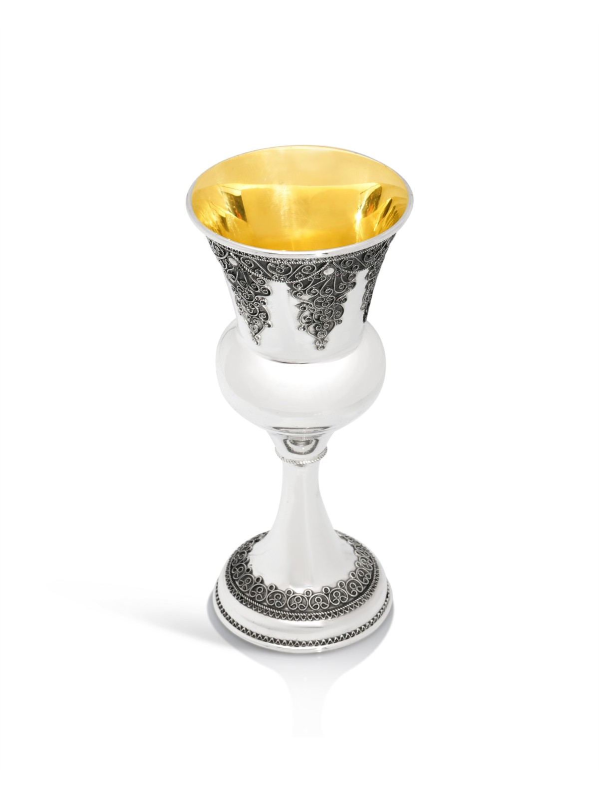 Grande tasse de Kiddouch en filigrane ornée fabriquée en Sterli, cadeaux de Pâque,