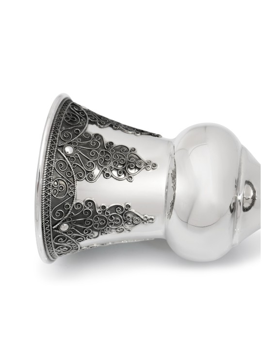 Grande tasse de Kiddouch en filigrane ornée fabriquée en Sterli, cadeaux de Pâque,