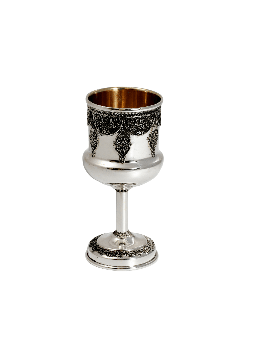 Coupe de Kiddouch classique en argent avec longue tige et anti, coupes de Kiddouche, est
