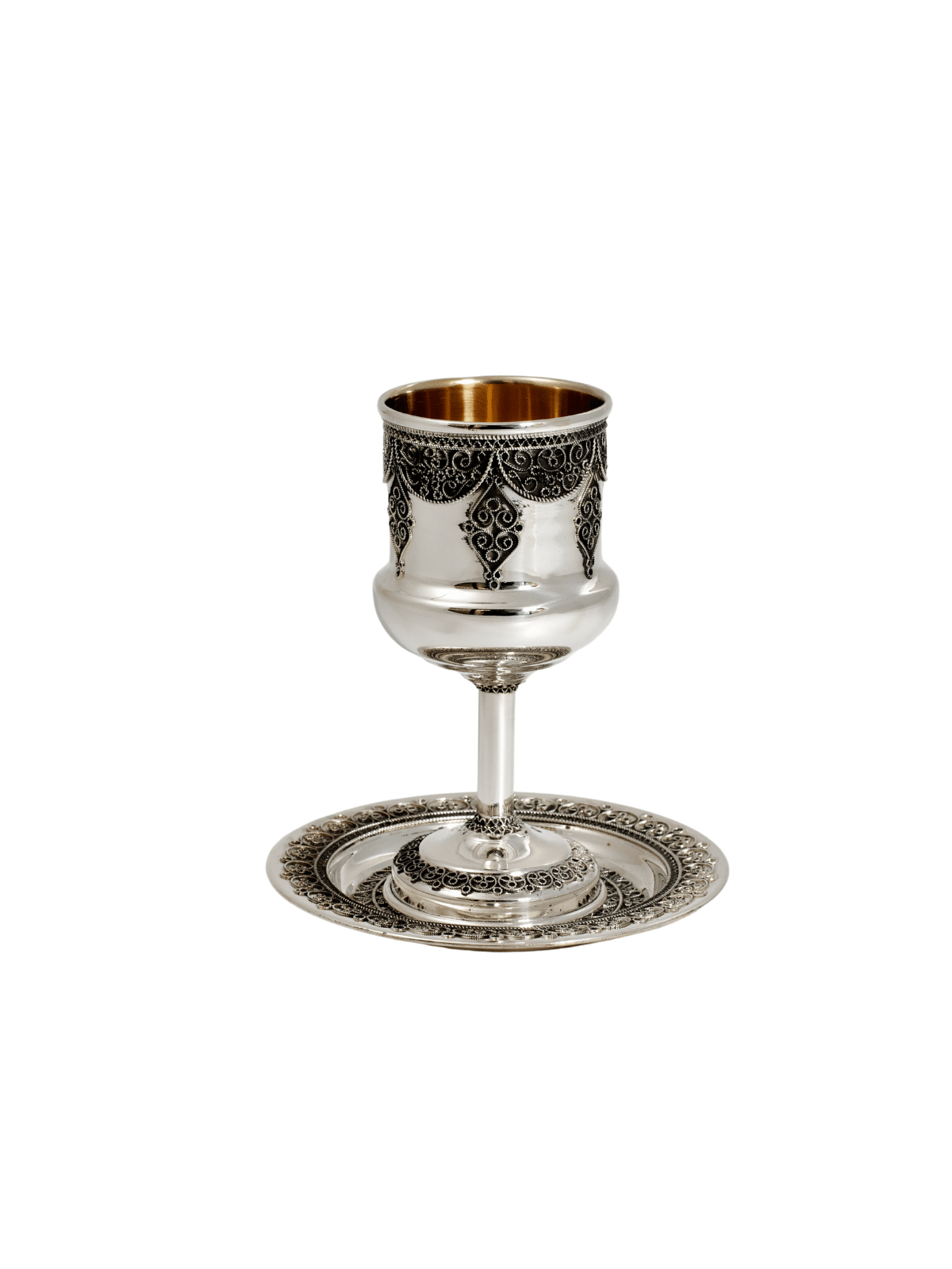 Coupe de Kiddouch classique en argent avec longue tige et anti, coupes de Kiddouche, est