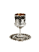 Coupe de Kiddouch classique en argent avec longue tige et anti, coupes de Kiddouche, est