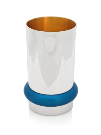 Moderne et coloré beau bi en argent sterling 925, Kiddush moderne Cu