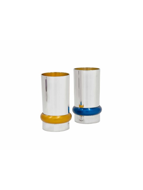Moderne et coloré beau bi en argent sterling 925, Kiddush moderne Cu