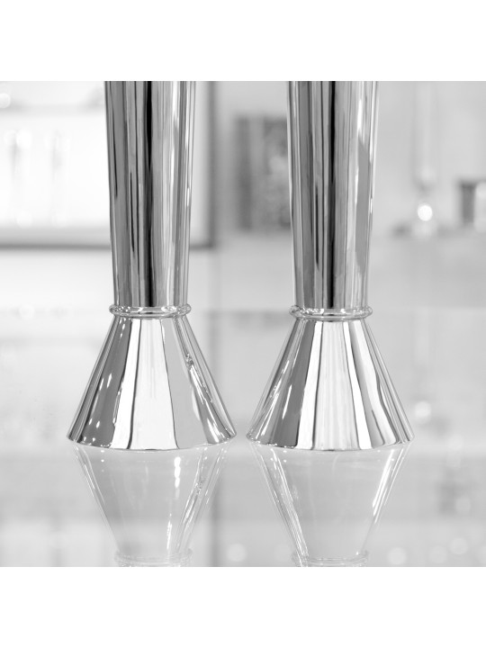 Mid Size Sterling Silver Clean Look Candlesticks , Sterling Silver Can