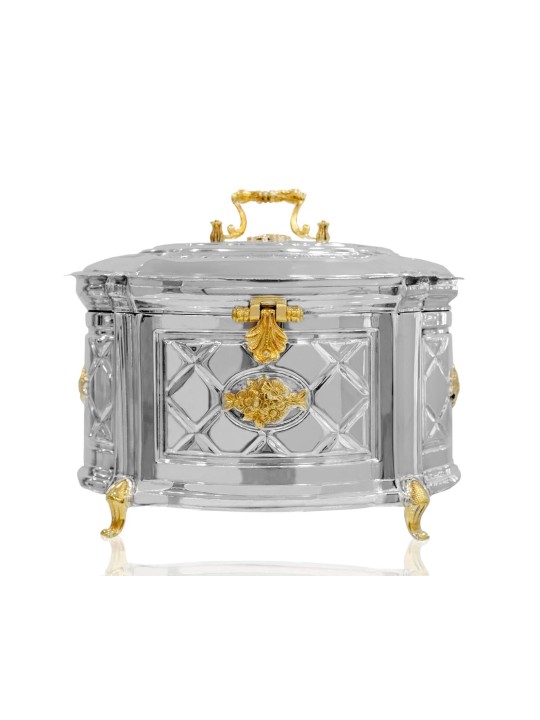 Boîte Etrog en argent sterling avec décoration en or 14 carats, cadeaux Tu B'Av, I