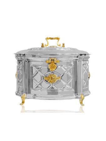 Boîte Etrog en argent sterling avec décoration en or 14 carats, cadeaux Tu B'Av, I