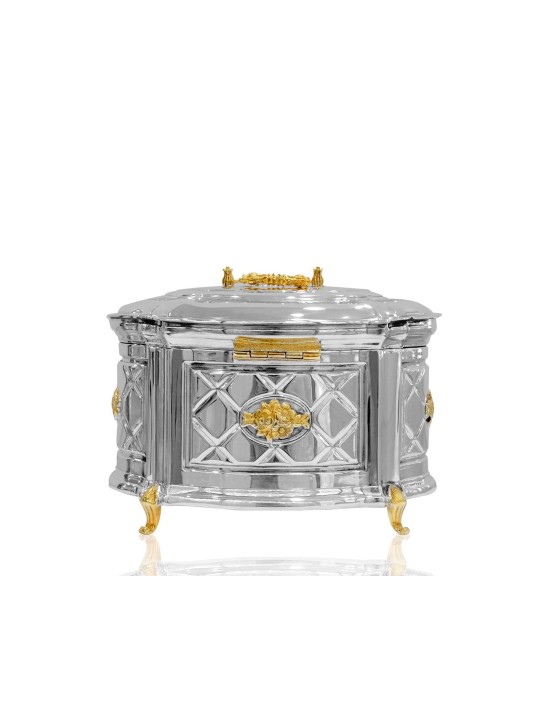 Boîte Etrog en argent sterling avec décoration en or 14 carats, cadeaux Tu B'Av, I