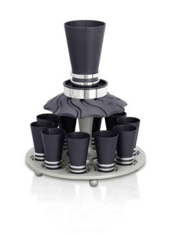 One of a Kind Wine Fountain Colorful Aluminum Set , Kiddush Fountains