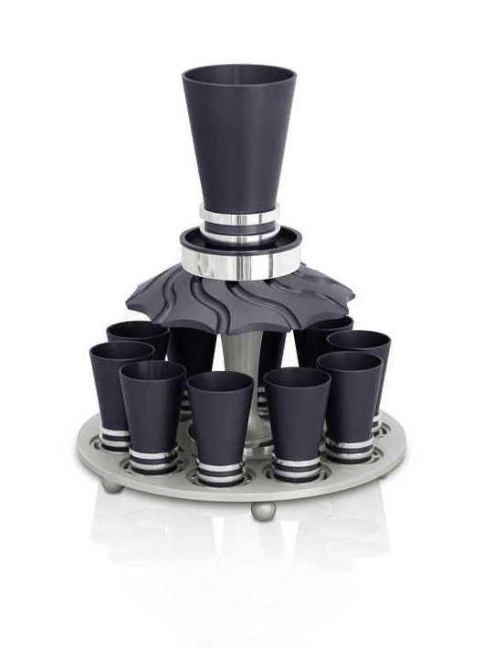 One of a Kind Wine Fountain Colorful Aluminum Set , Kiddush Fountains