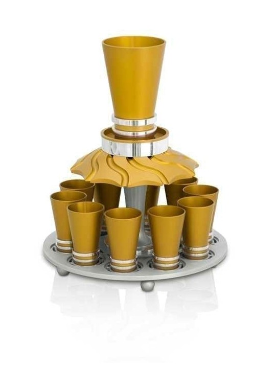 One of a Kind Wine Fountain Colorful Aluminum Set , Kiddush Fountains