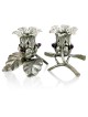 Flower Sterling Silver Candlesticks with Amethyst  , Sterling Silver C