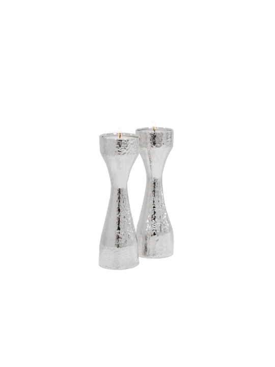 Bougeoirs en argent sterling martelé qui s’adaptent à Te, argent sterling C
