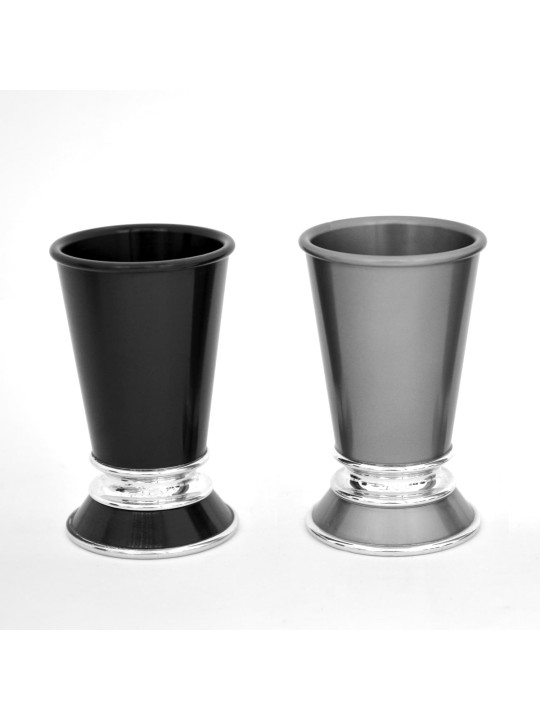 Fontaine à vin noir et gris avec 10 tasses à liqueur, fontaines Kiddouch,