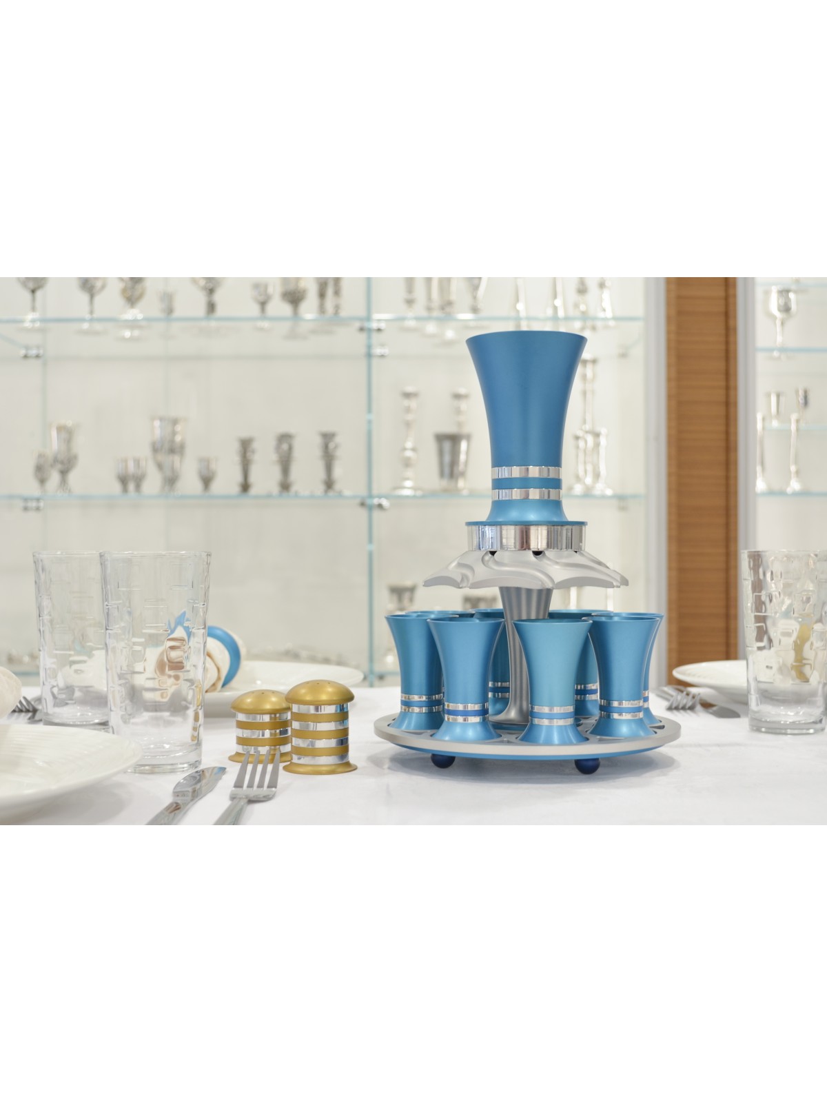 Fontaine à vin spéciale avec 8 tasses à liqueur, fontaines de Kiddouch, Israël
