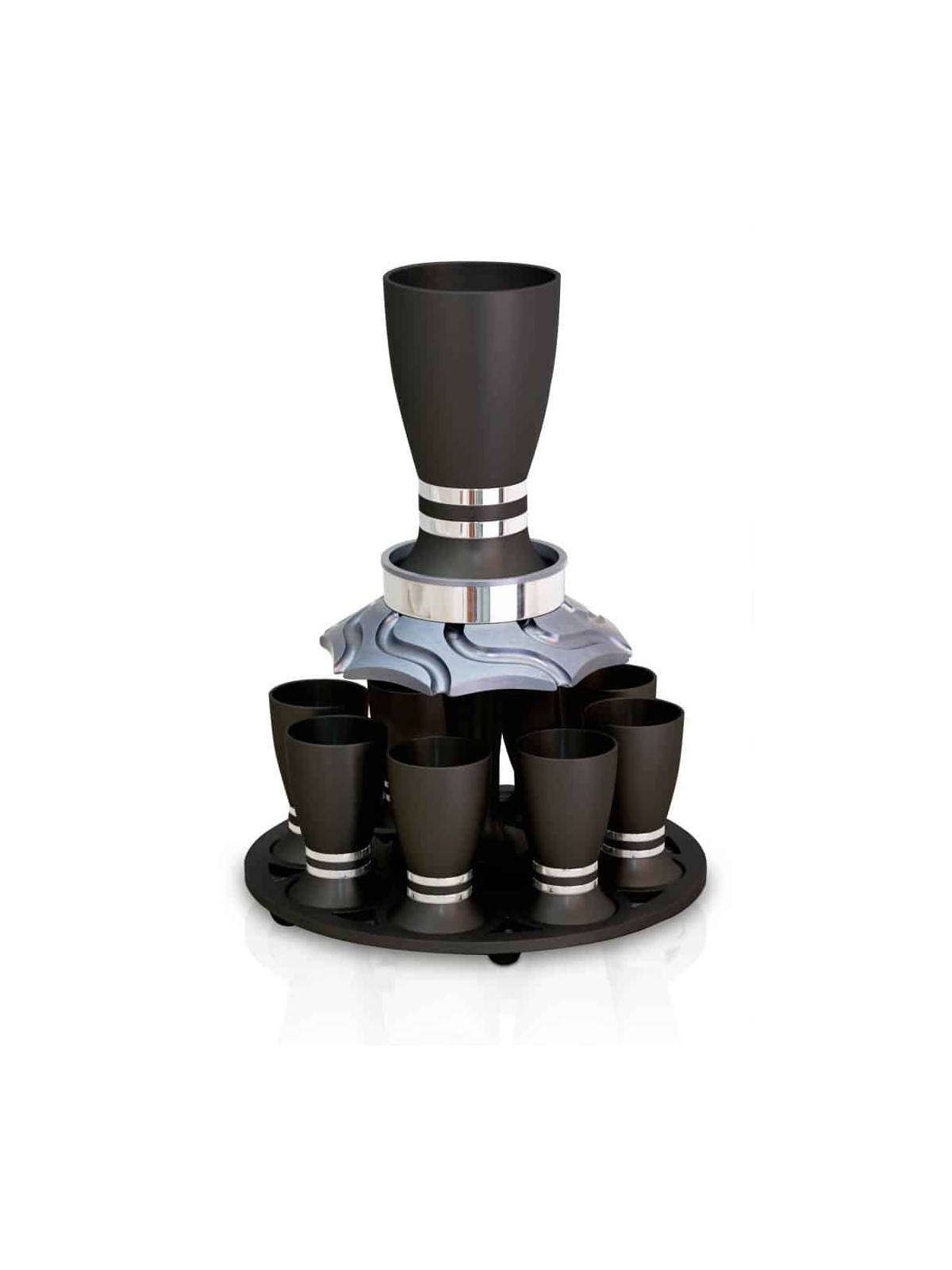 Aluminum Wine Fountain Set Egg-Shaped Cups , Kiddush Fountains , Israe