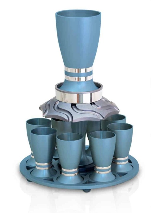 Ensemble de fontaines à vin en aluminium, tasses en forme d'œuf, fontaines de Kiddouch, Israël