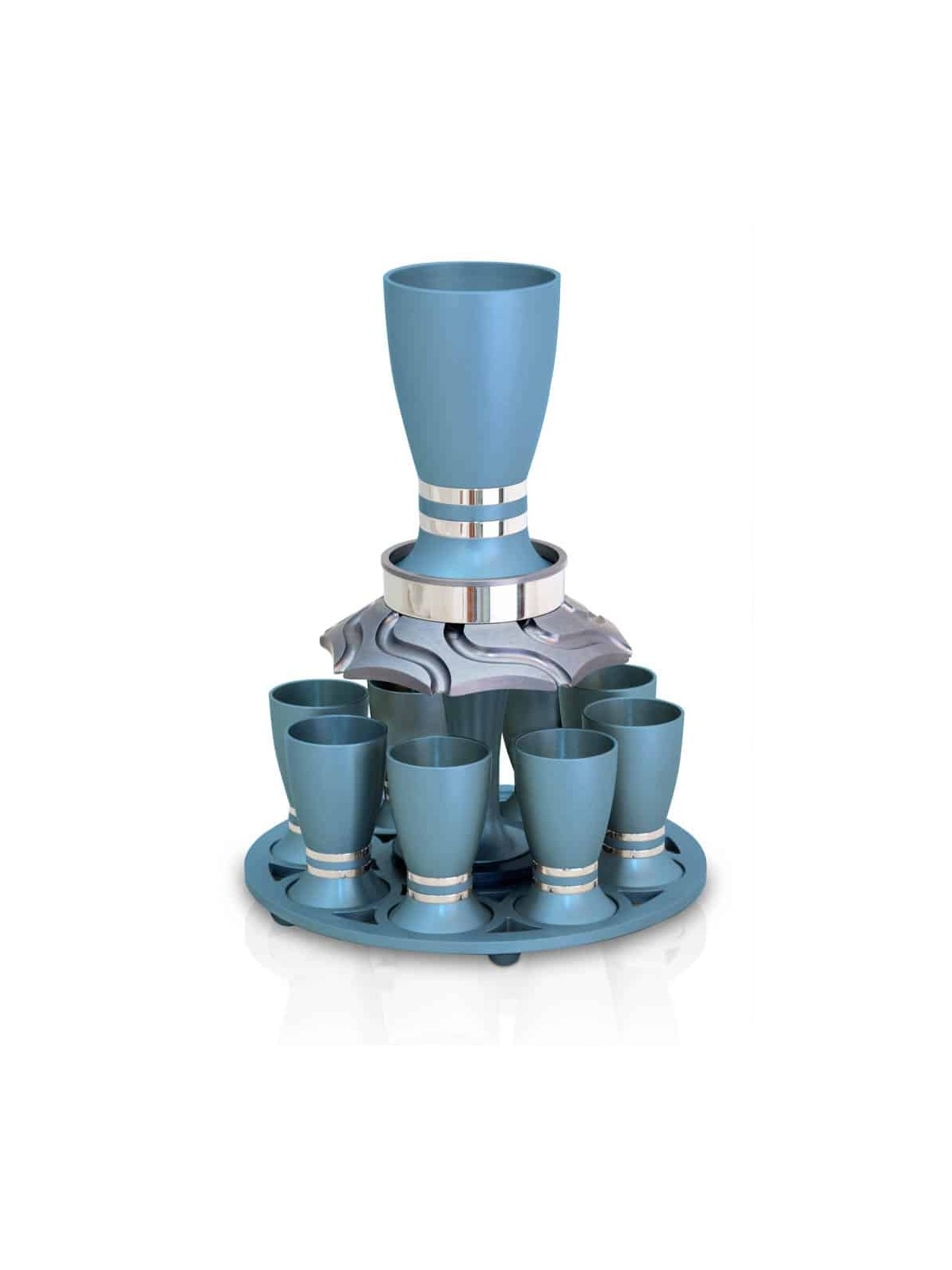 Aluminum Wine Fountain Set Egg-Shaped Cups , Kiddush Fountains , Israe