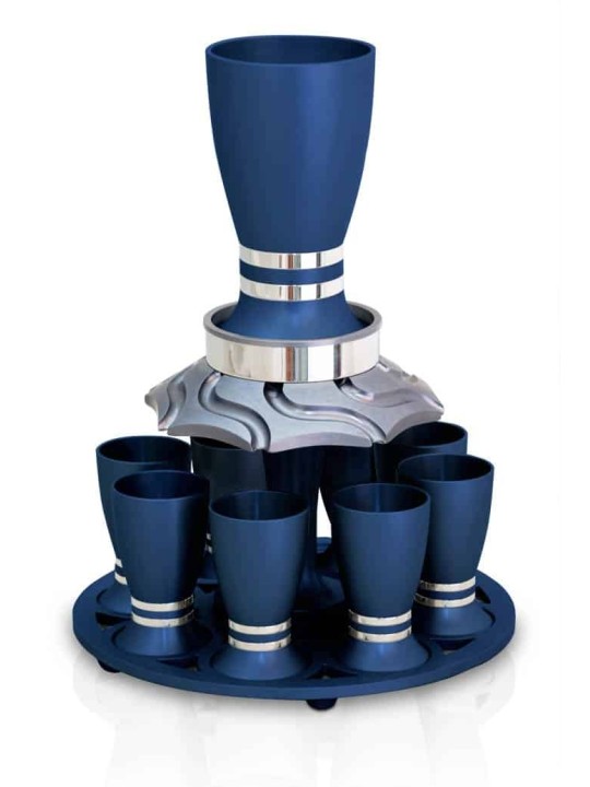 Ensemble de fontaines à vin en aluminium, tasses en forme d'œuf, fontaines de Kiddouch, Israël