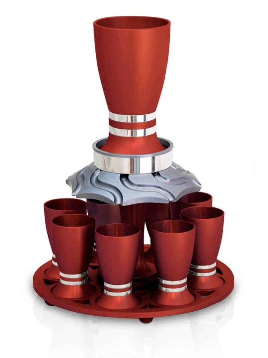 Ensemble de fontaines à vin en aluminium, tasses en forme d'œuf, fontaines de Kiddouch, Israël