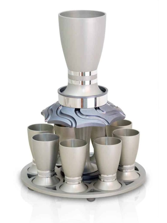 Ensemble de fontaines à vin en aluminium, tasses en forme d'œuf, fontaines de Kiddouch, Israël