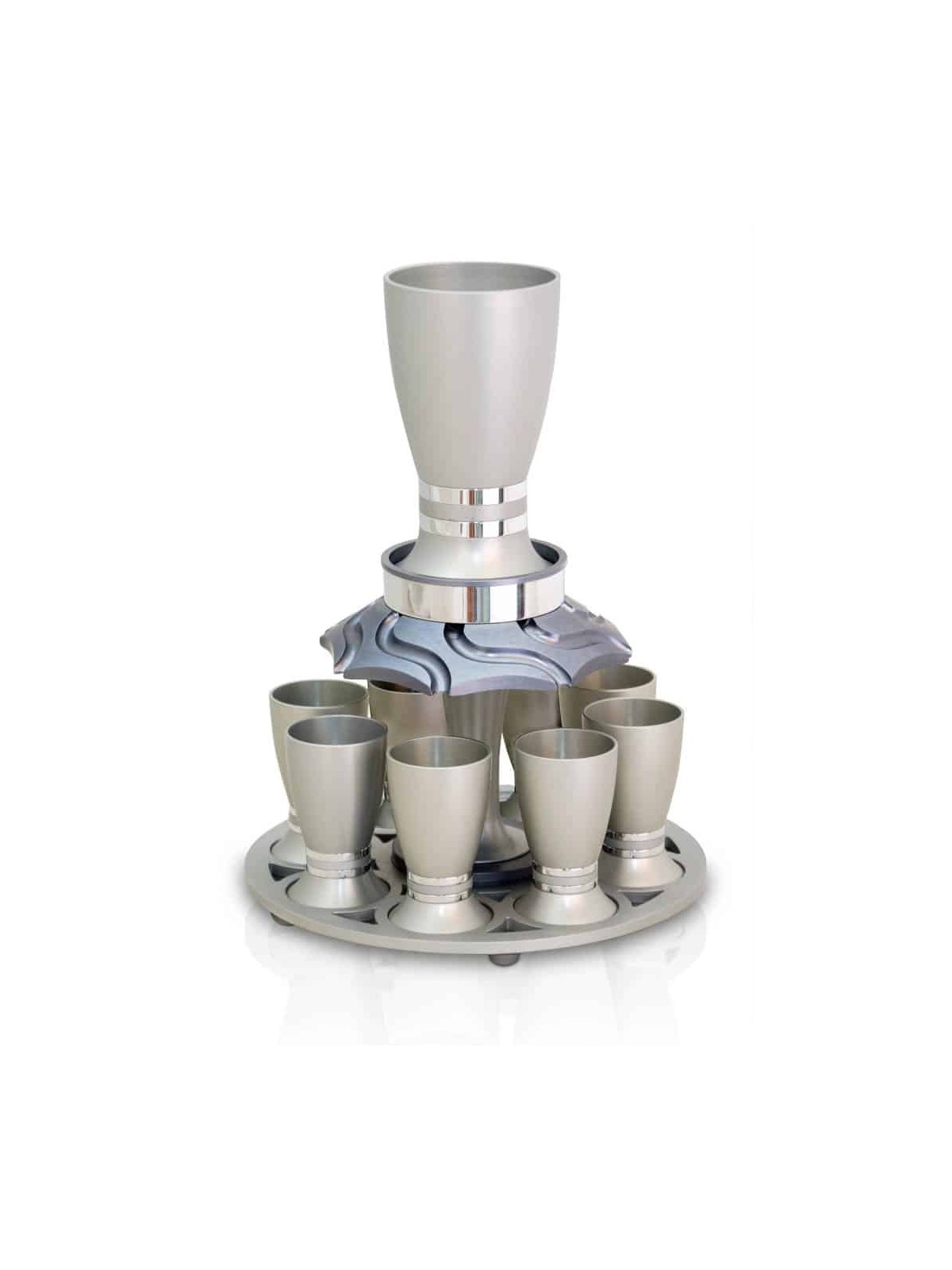 Aluminum Wine Fountain Set Egg-Shaped Cups , Kiddush Fountains , Israe