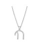 Big Modern Curved Design 14K White Gold Diamond Ch , Tu B'Av Gifts , I
