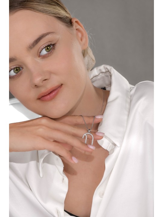 Grand design incurvé moderne en or blanc 14 carats avec diamant Ch, cadeaux Tu B'Av, I