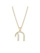Big Modern Curved Design 14K White Gold Diamond Ch , Tu B'Av Gifts , I