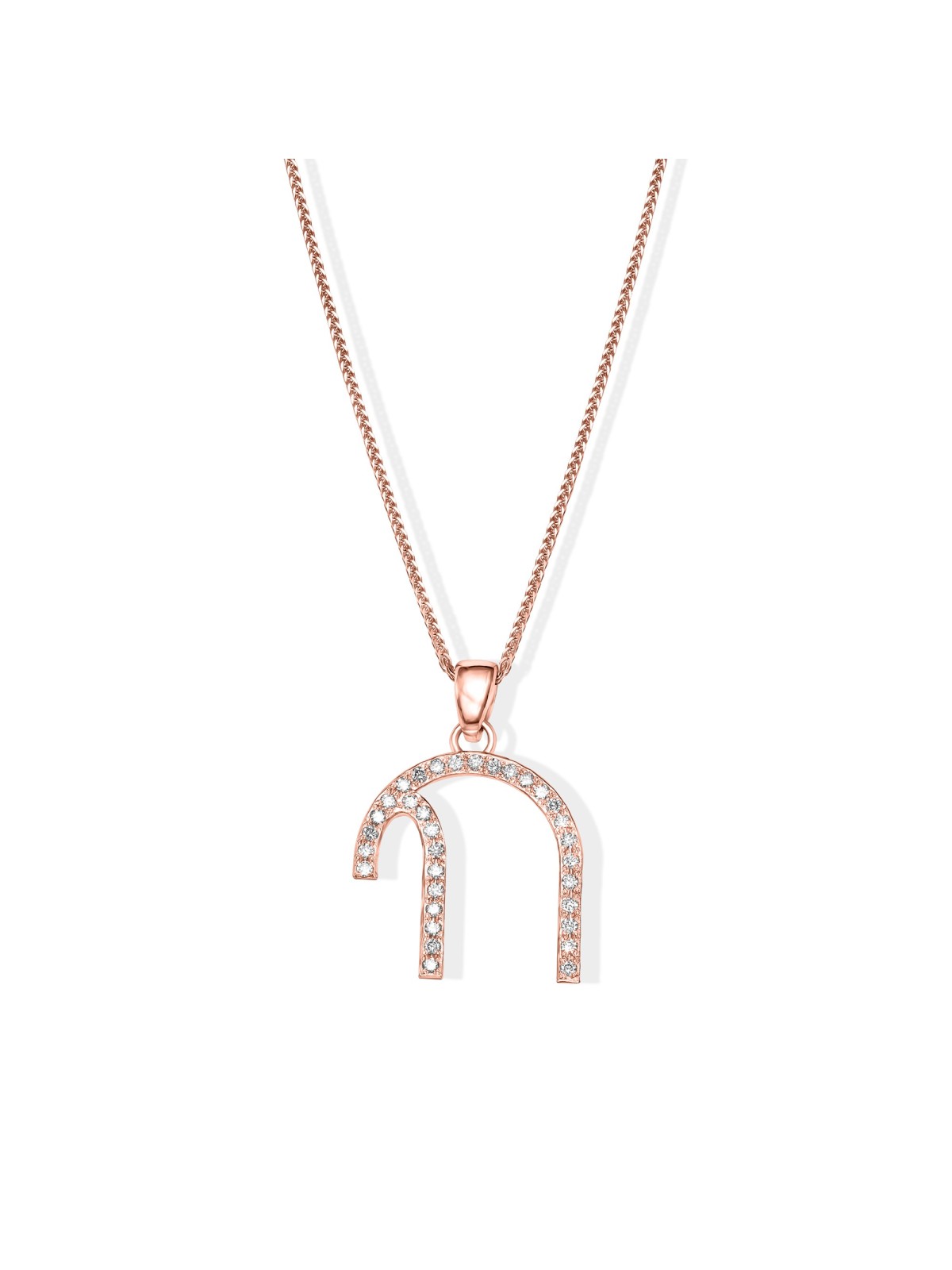 Big Modern Curved Design 14K White Gold Diamond Ch , Tu B'Av Gifts , I