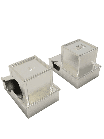 Elegant Matte Finish Silver Tefillin Covers with L , Tefillin and Tefi