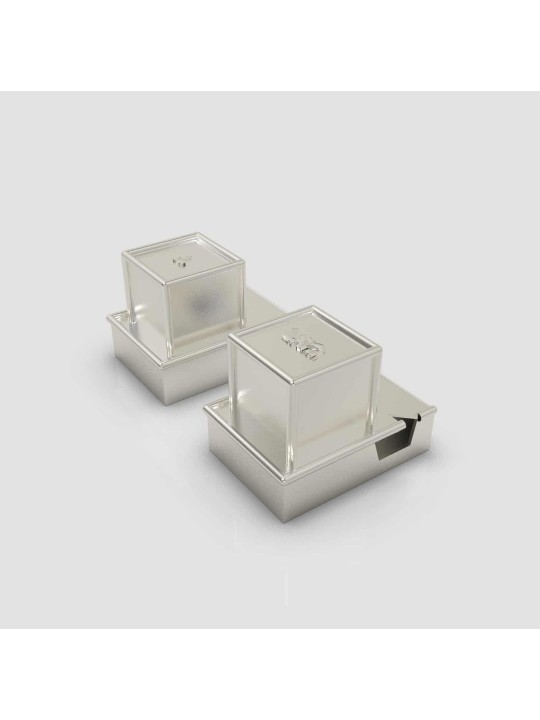 Elegant Matte Finish Silver Tefillin Covers with L , Tefillin and Tefi