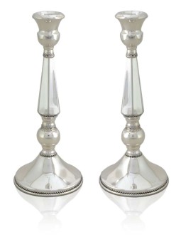 Antique Inspired Candlesticks with Filigree Rim , Sterling Silver Cand