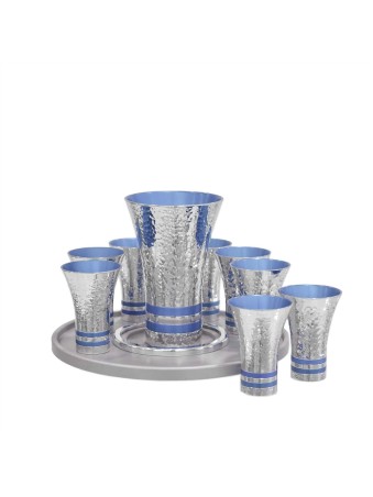 Aluminum Hammered Liquor 6 or 8 Set , Jewish Wedding Gifts , Israeli J