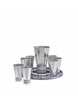 Classic Hammered Finishing Liquor 6/8 Set , Jewish Wedding Gifts , Isr