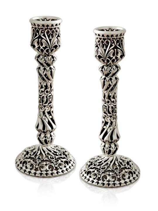 Bougie de sabbat traditionnelle en filigrane en argent sterling, cadeaux de Pâque,