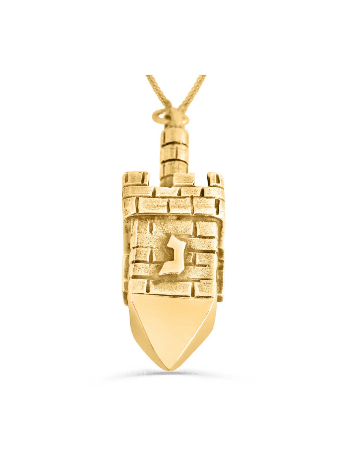 Big and Heavy 14K Yellow Gold Dreidel Necklace , Jewish Wedding Gifts