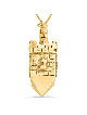Big and Heavy 14K Yellow Gold Dreidel Necklace , Jewish Wedding Gifts