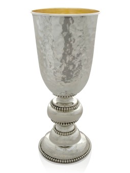 Large Hammered Sterling Silver Eliyahu Set with Be , Passover Gifts ,