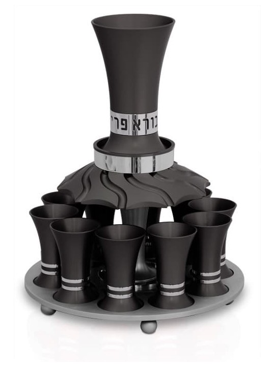 Ensemble de fontaine à vin avec 10 mini tasses et bénédiction, fontaines de Kiddouch, I