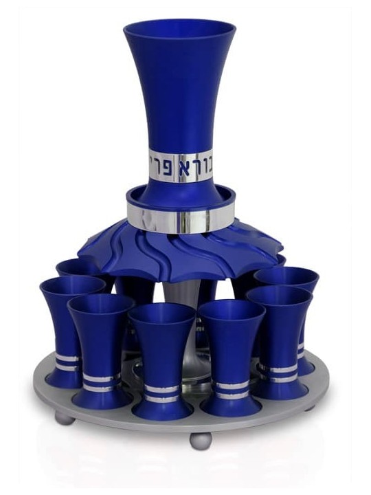Ensemble de fontaine à vin avec 10 mini tasses et bénédiction, fontaines de Kiddouch, I